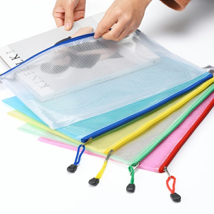 Binder A4 Lever - 5pcs/lot Gridding Waterproof Zipper Bag Clear