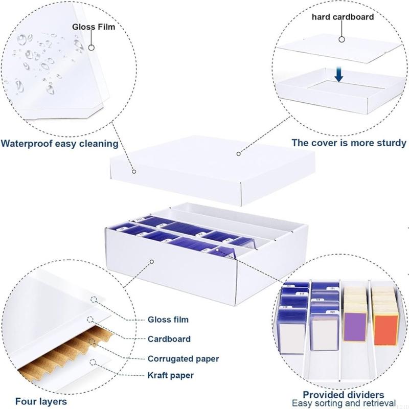 Card Index Box - Elegant Card Organizers Box Large Capacity