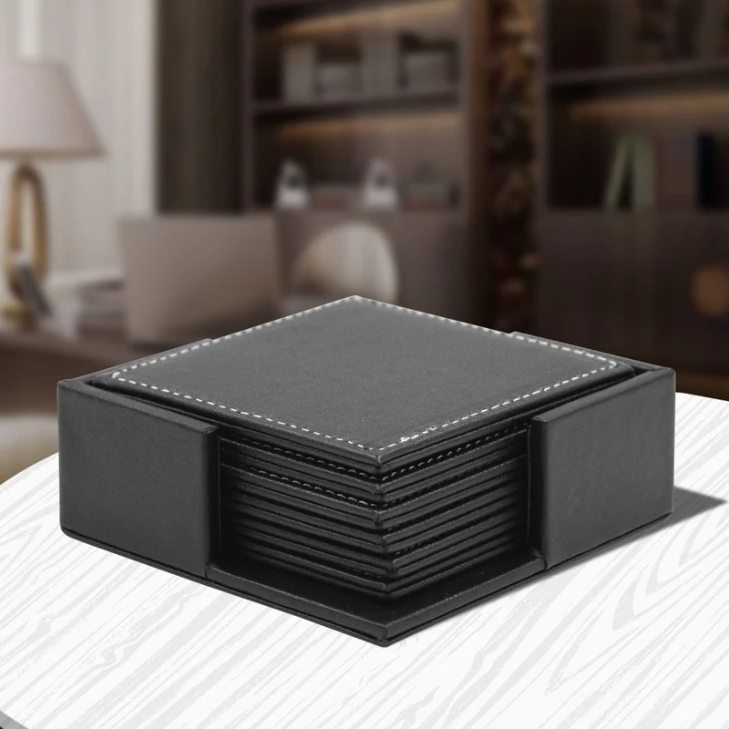 6pcs/Set Business Leather Coas - Leather Desk Pad recensie en prijs