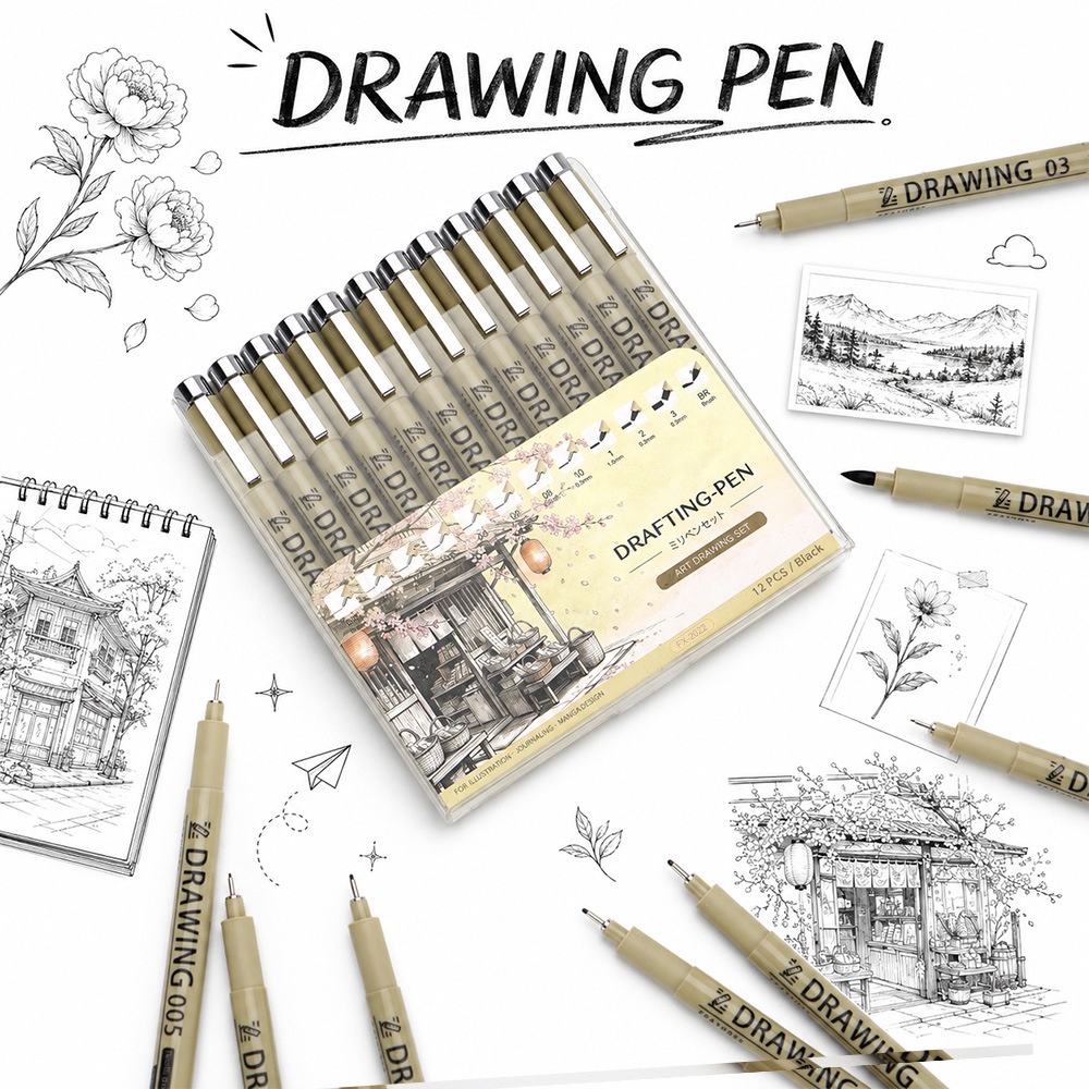 12Pcs Pigment Liner Art Marker - Correction Pen Fine recensie en prijs