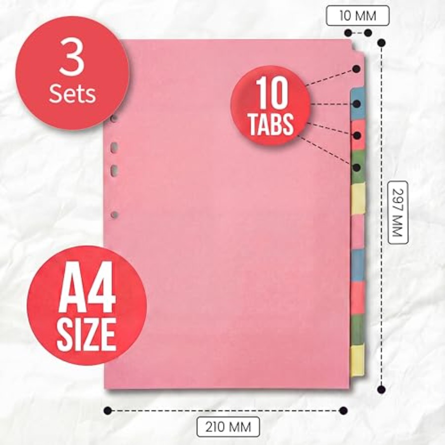 3 Pack] Binder Dividers with T - Tab Divider A4 recensie en prijs