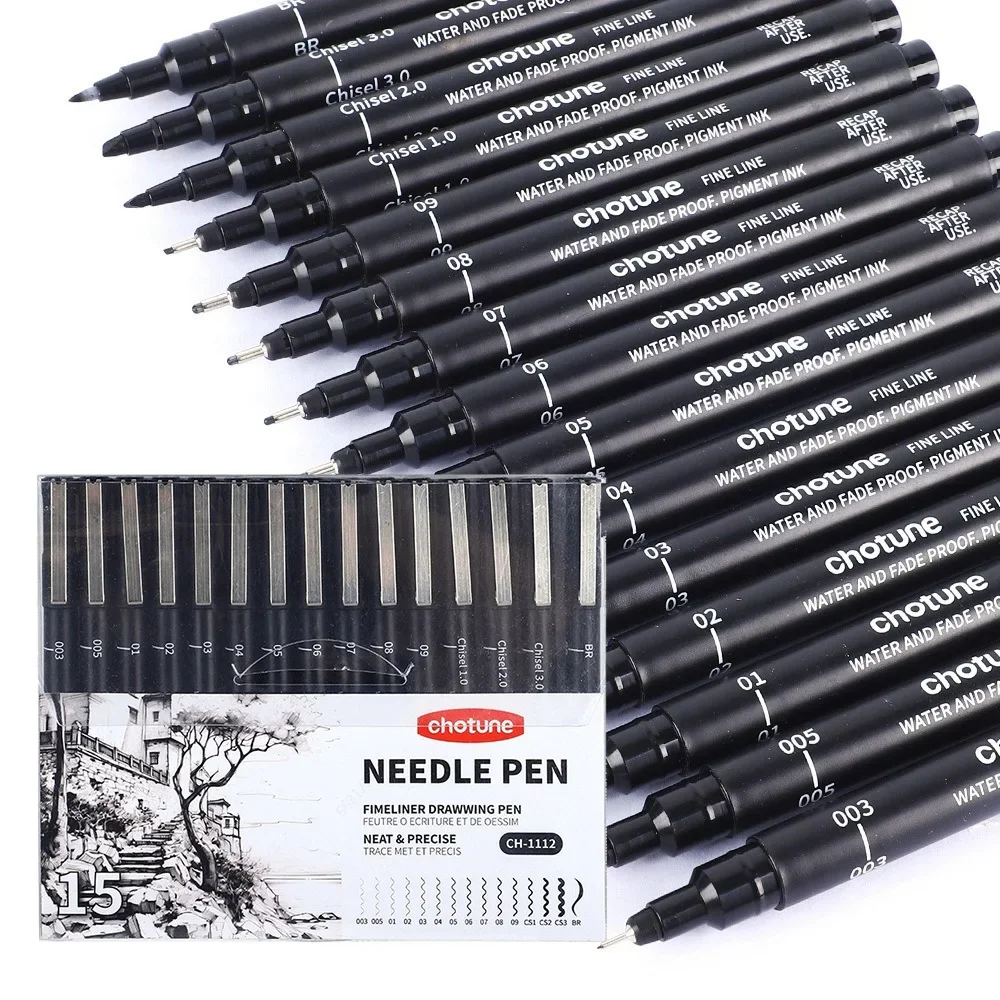 Black Micro Pens,15 Sizes,Wate - Archive Box Set recensie en prijs