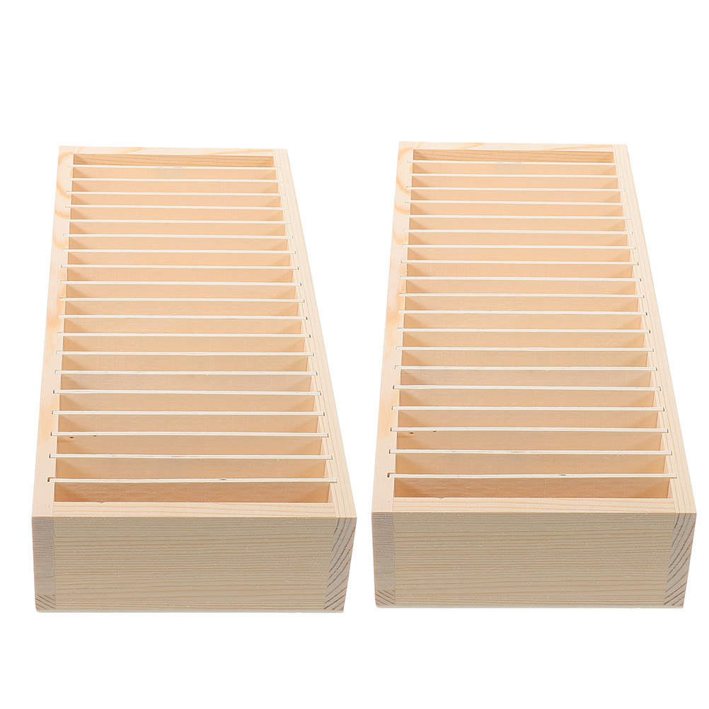 2Pcs Wooden Name Card Case Mul - Card Index Box recensie en prijs